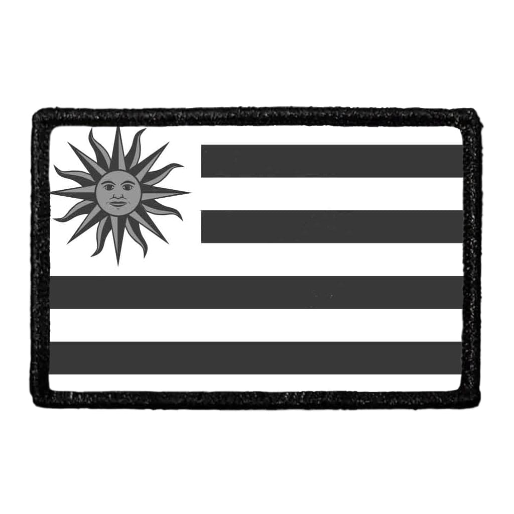 Uruguay Flag - Black and White - Removable Patch