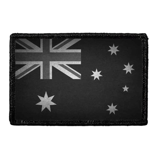 Australia Flag - Black and White - Distressed - Removable Patch