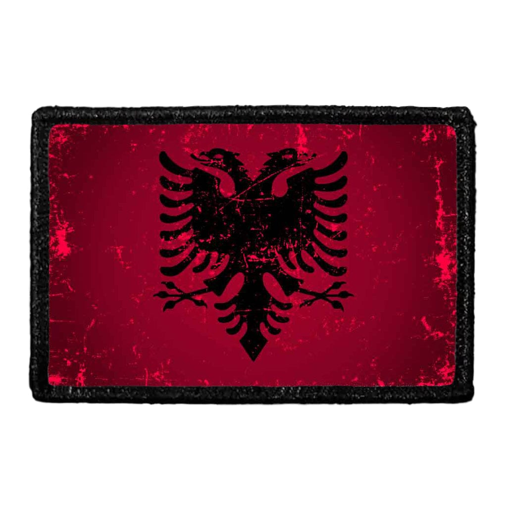 Albania Flag - Color - Distressed - Removable Patch