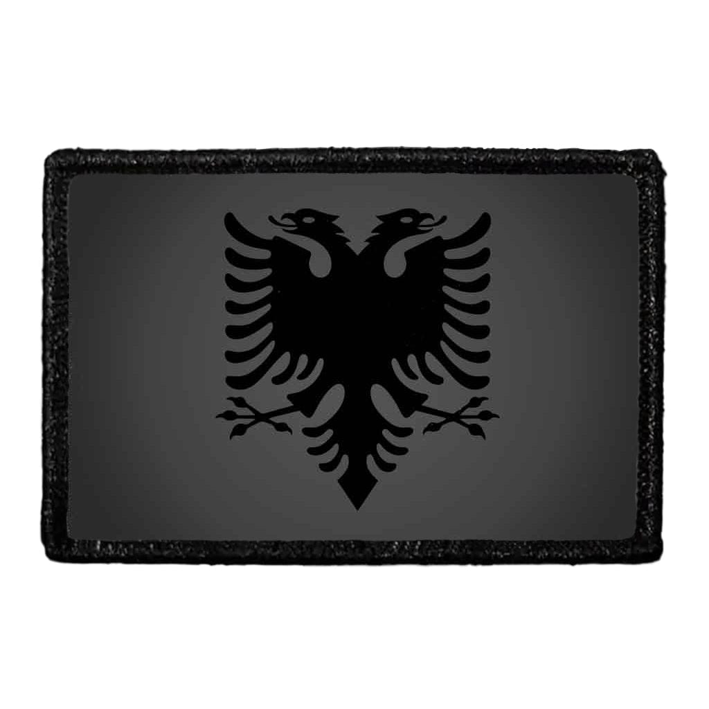 Albania Flag - Black and White - Removable Patch