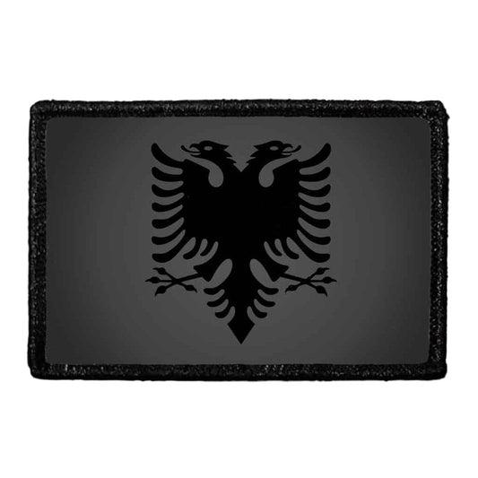 Albania Flag - Black and White - Removable Patch