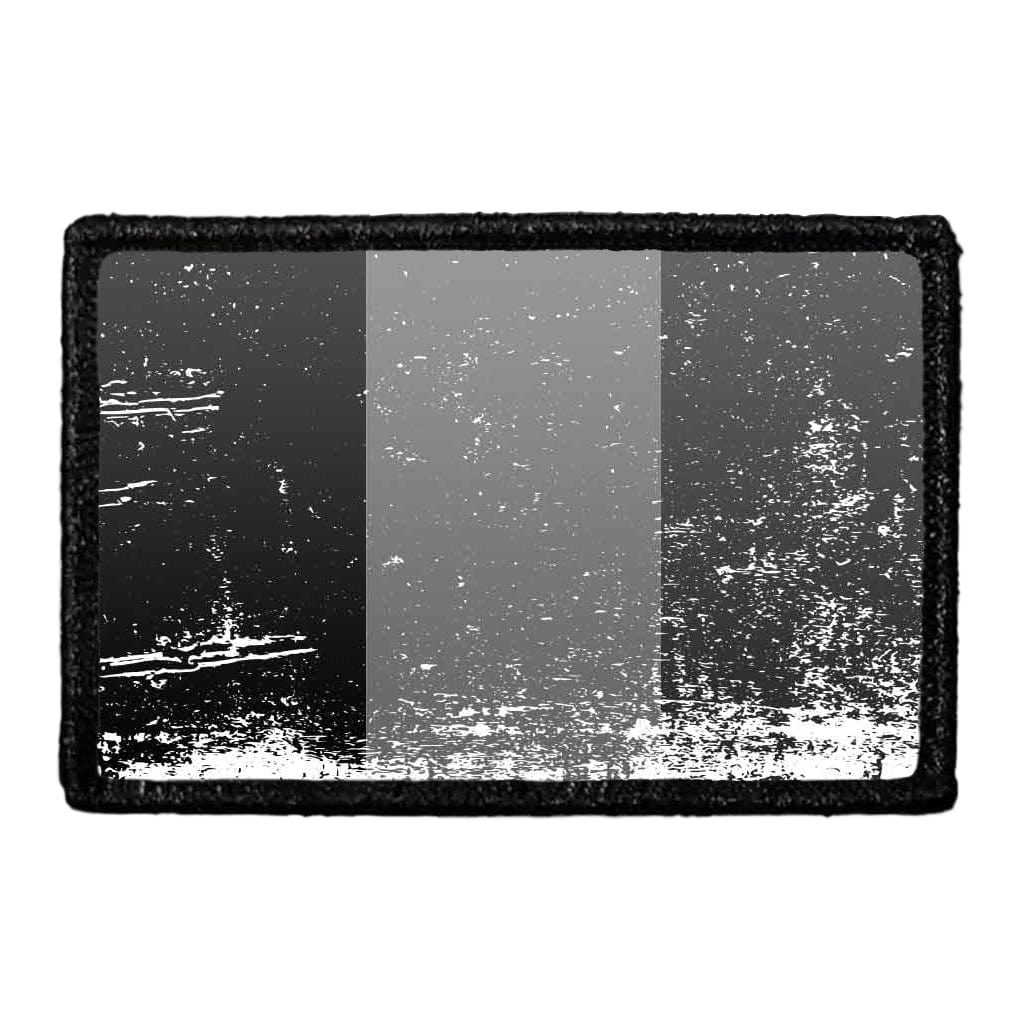 Belgium Flag - Black and White - Distressed - Removable Patch