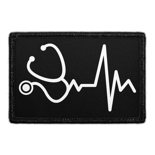 Healthcare Heartbeat - Black - Removable Patch