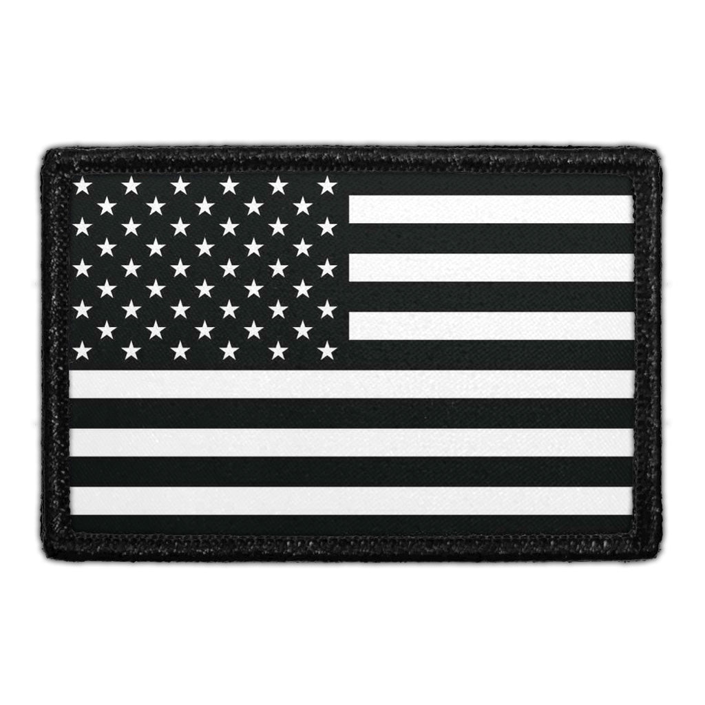 American Flag - Black and White - Patch