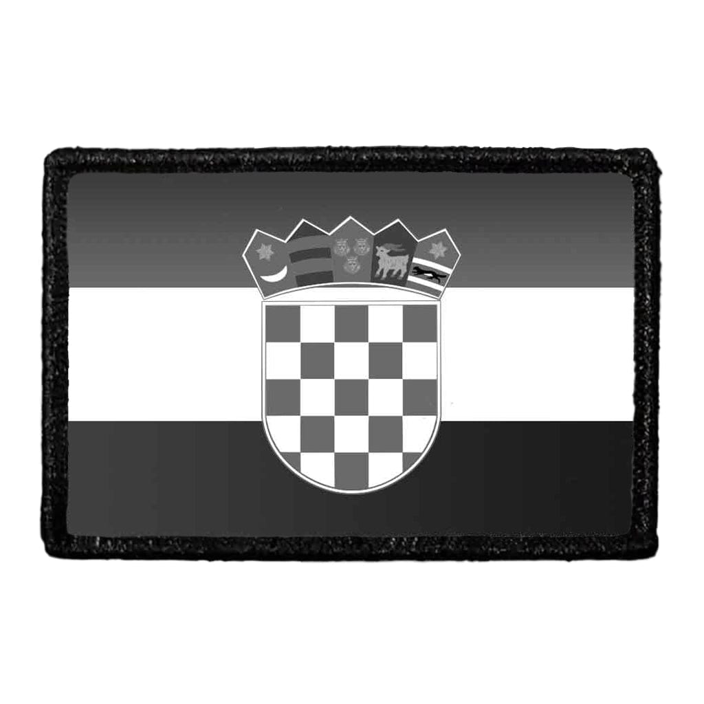 Croatia Flag - Black and White - Removable Patch