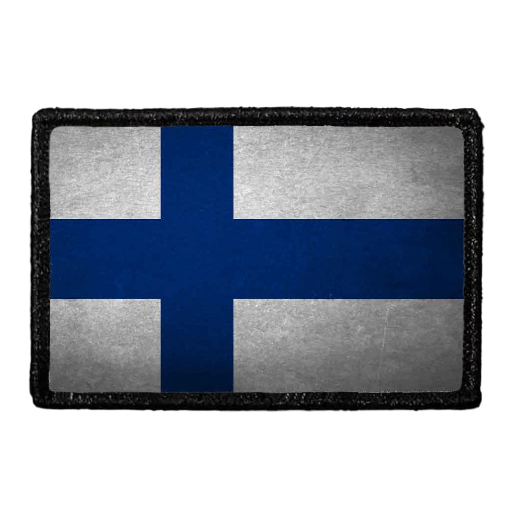 Finland Flag - Color - Distressed - Removable Patch