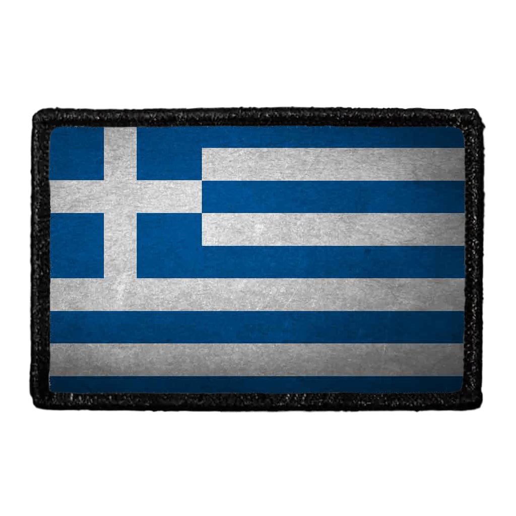Greece Flag - Color - Distressed - Removable Patch