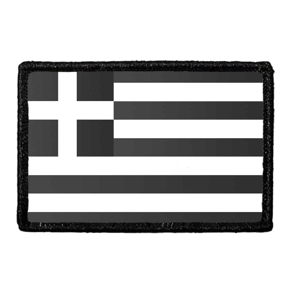 Greece Flag - Black and White - Removable Patch