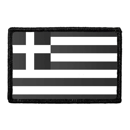 Greece Flag - Black and White - Removable Patch