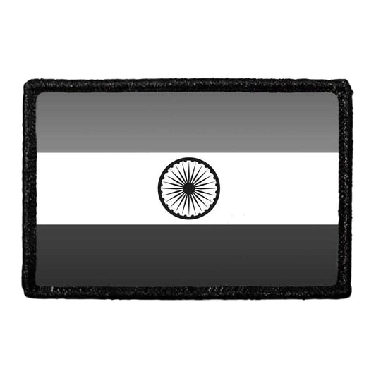 India Flag - Black and White - Removable Patch
