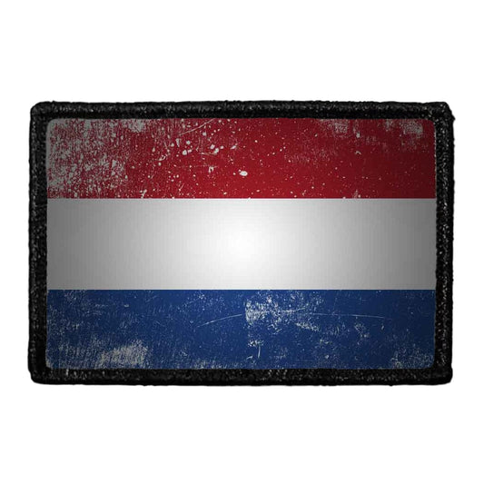 Netherlands Flag - Color - Distressed - Removable Patch