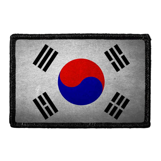 South Korea Flag - Color - Distressed - Removable Patch