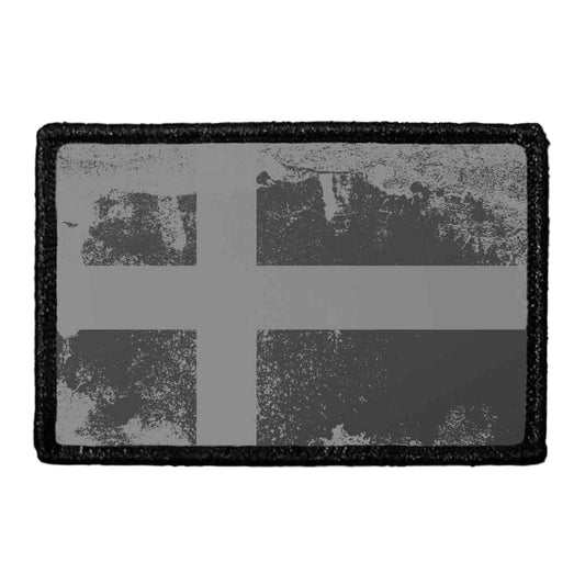 Sweden Flag - Black and White - Distressed - Removable Patch