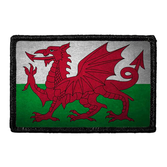 Wales Flag - Color - Distressed - Removable Patch