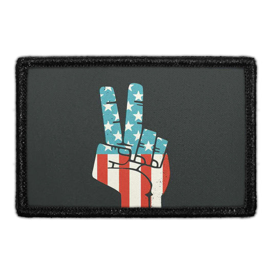 Peace Fingers - American Flag - Patch