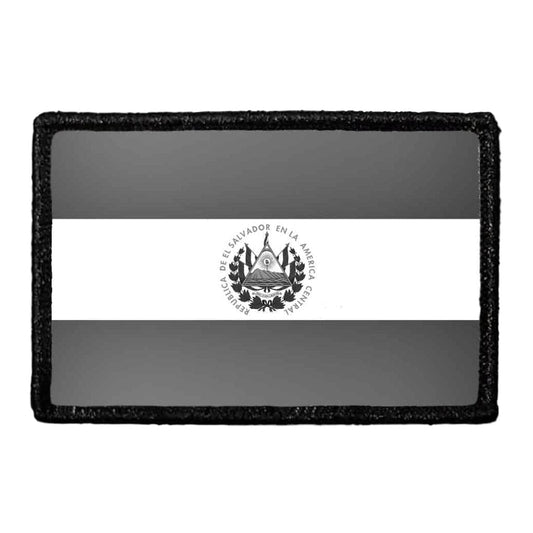 El Salvador Flag - Black and White - Removable Patch