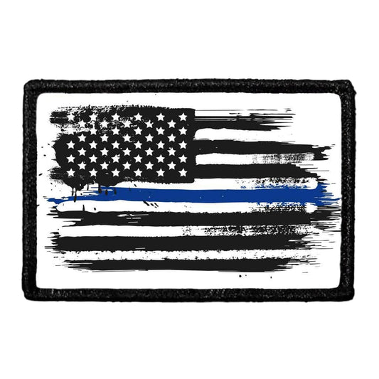 Thin Blue Line - Black and White Distressed - Patch
