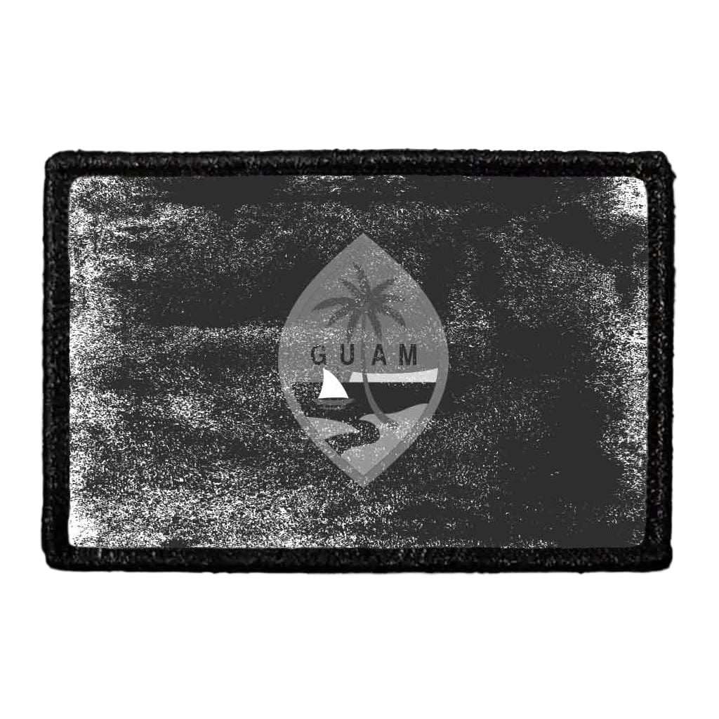 Guam Flag - Black And White - Distressed - Removable Patch