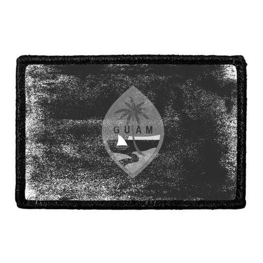 Guam Flag - Black And White - Distressed - Removable Patch
