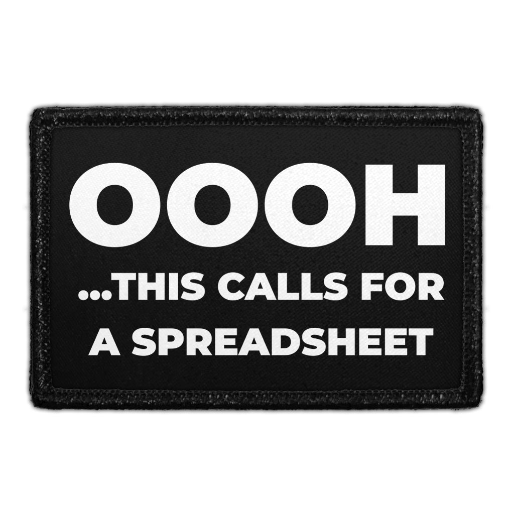 Oooh ...This Calls For A Spreadsheet - Removable Patch