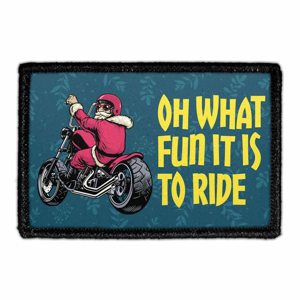 Santa On Motorcycle - Oh What Fun It Is To Ride - Removable Patch