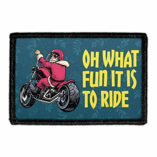 Santa On Motorcycle - Oh What Fun It Is To Ride - Removable Patch