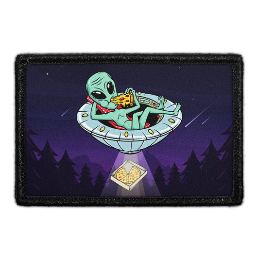 Alien Eating Pizza - Removable Patch