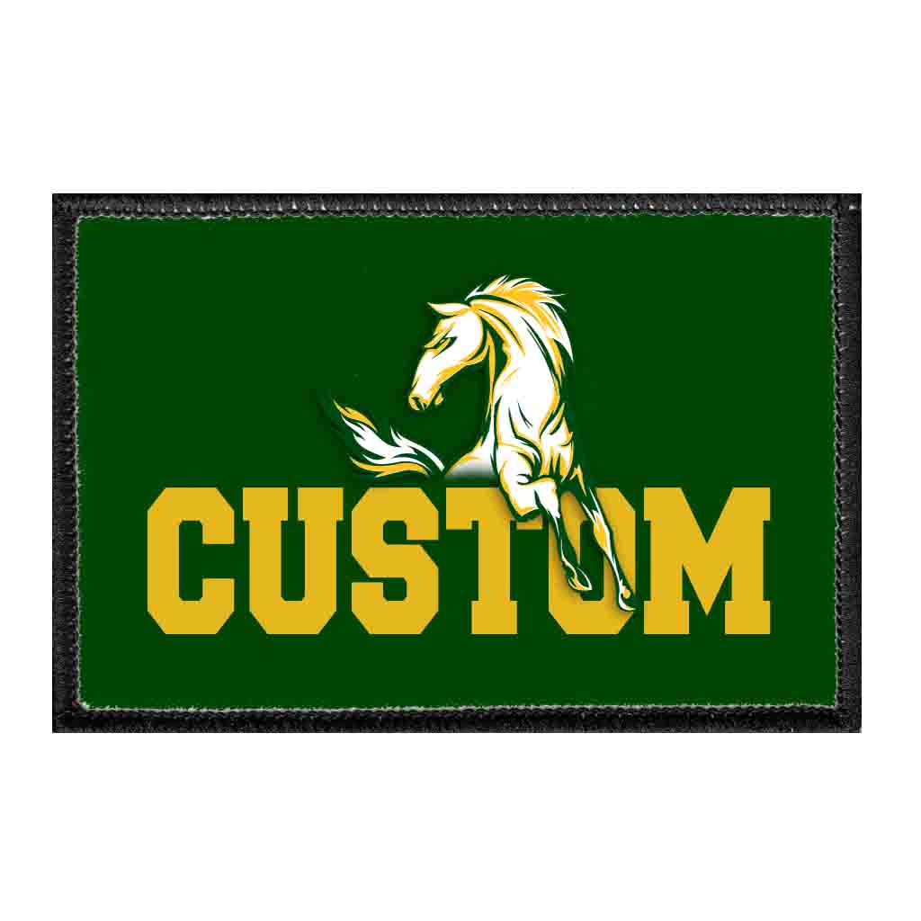 Mira Costa Custom Text With Horse - Yellow Text - Removable Patch