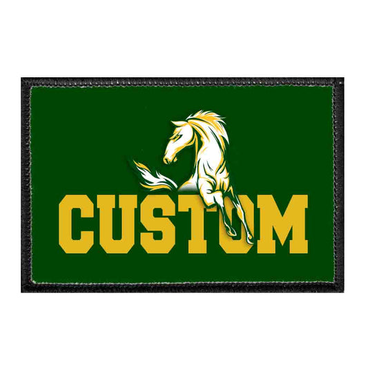 Mira Costa Custom Text With Horse - Yellow Text - Removable Patch