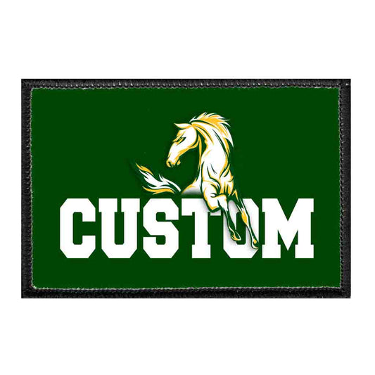 Mira Costa Custom Text With Horse - White Text - Removable Patch