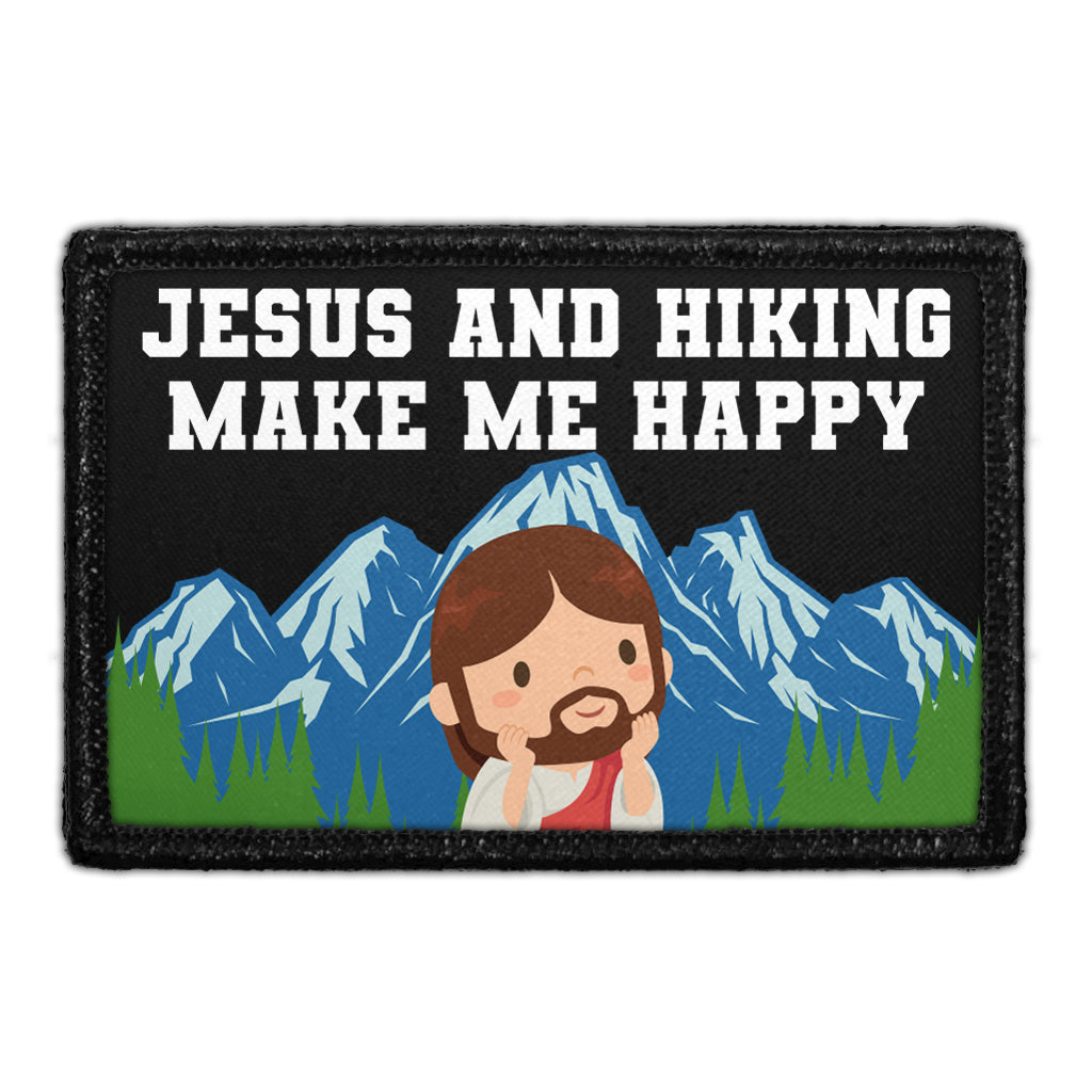 Jesus And Hiking Make Me Happy - Removable Patch
