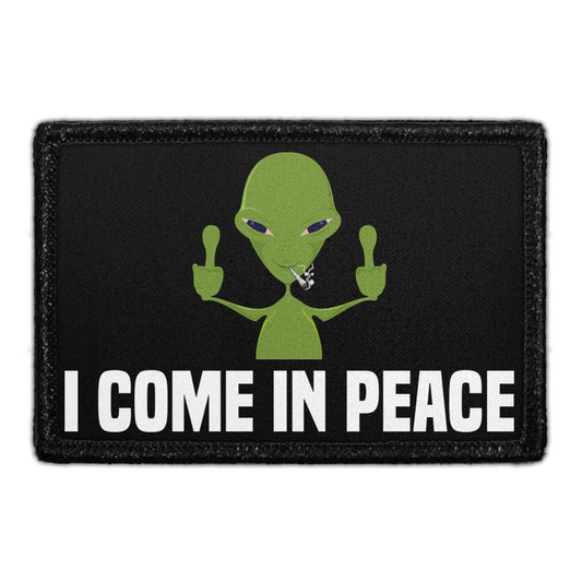 Alien Middle Finger & Smoking - I Come In Peace - Removable Patch