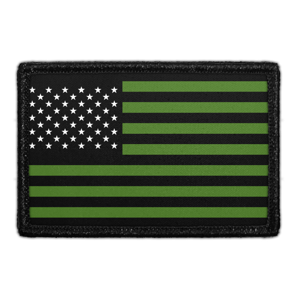 American Flag - Green Stripes - Removable Patch