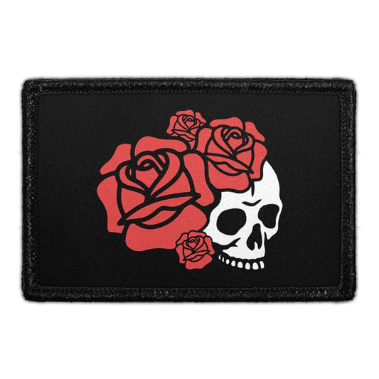 Skull With Roses - Removable Patch