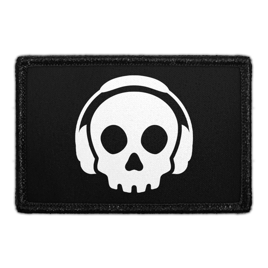 Skull With Headphones - Removable Patch