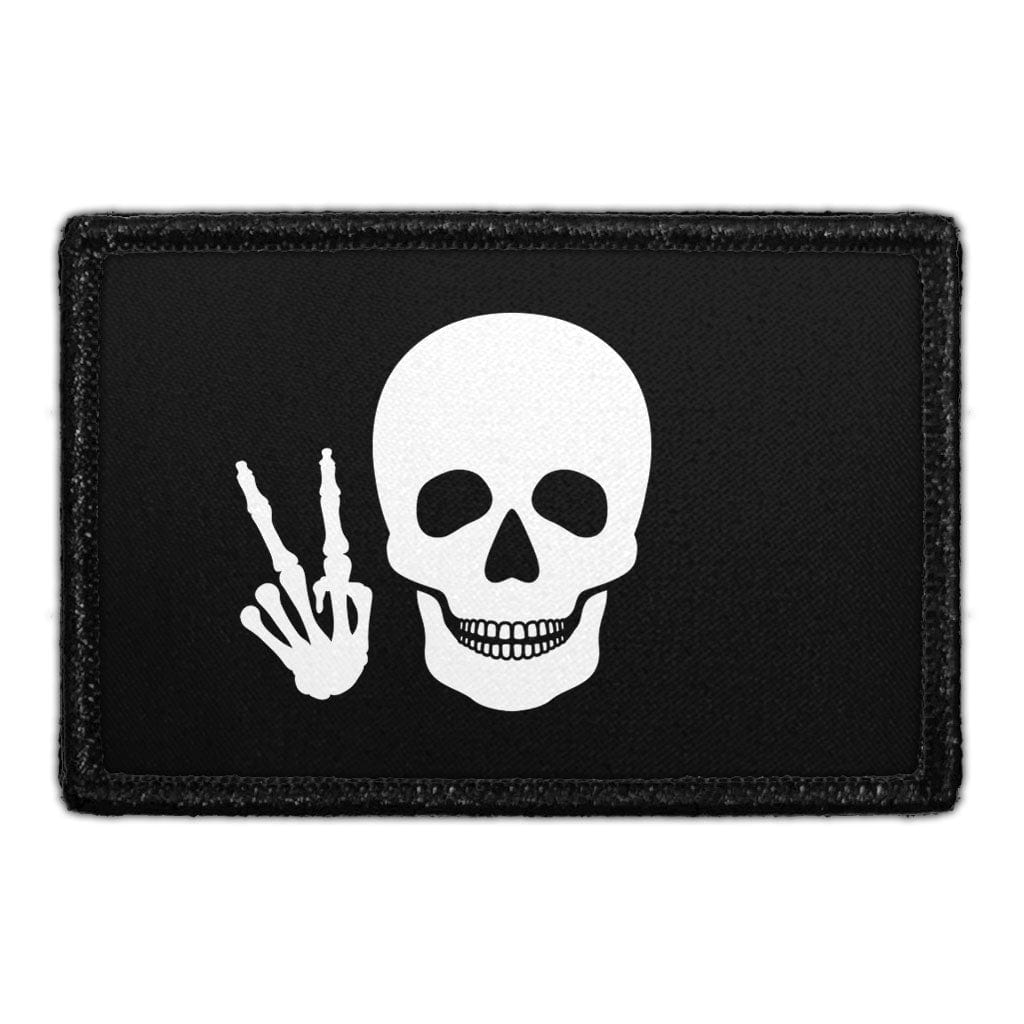 Skull Doing Peace Sign - Removable Patch