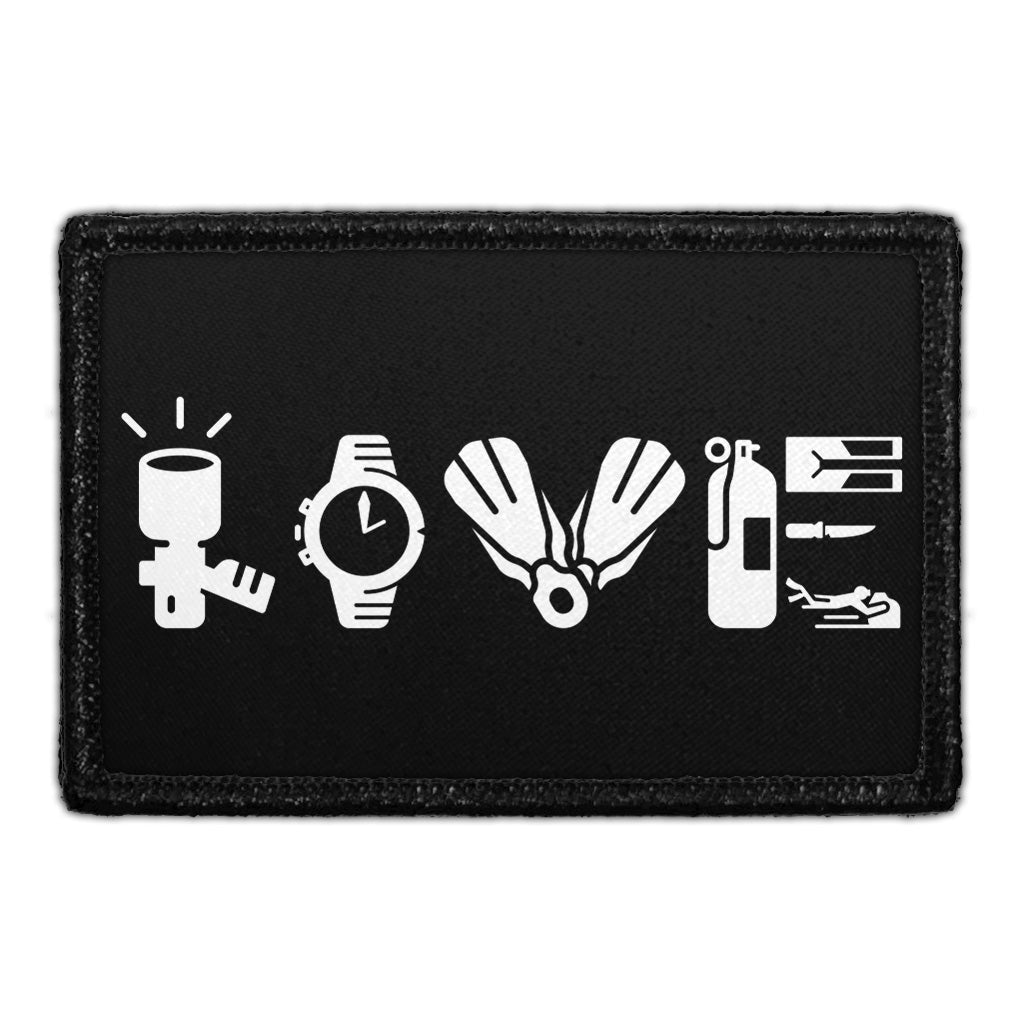 Scuba Diving Love Spelling - Removable Patch