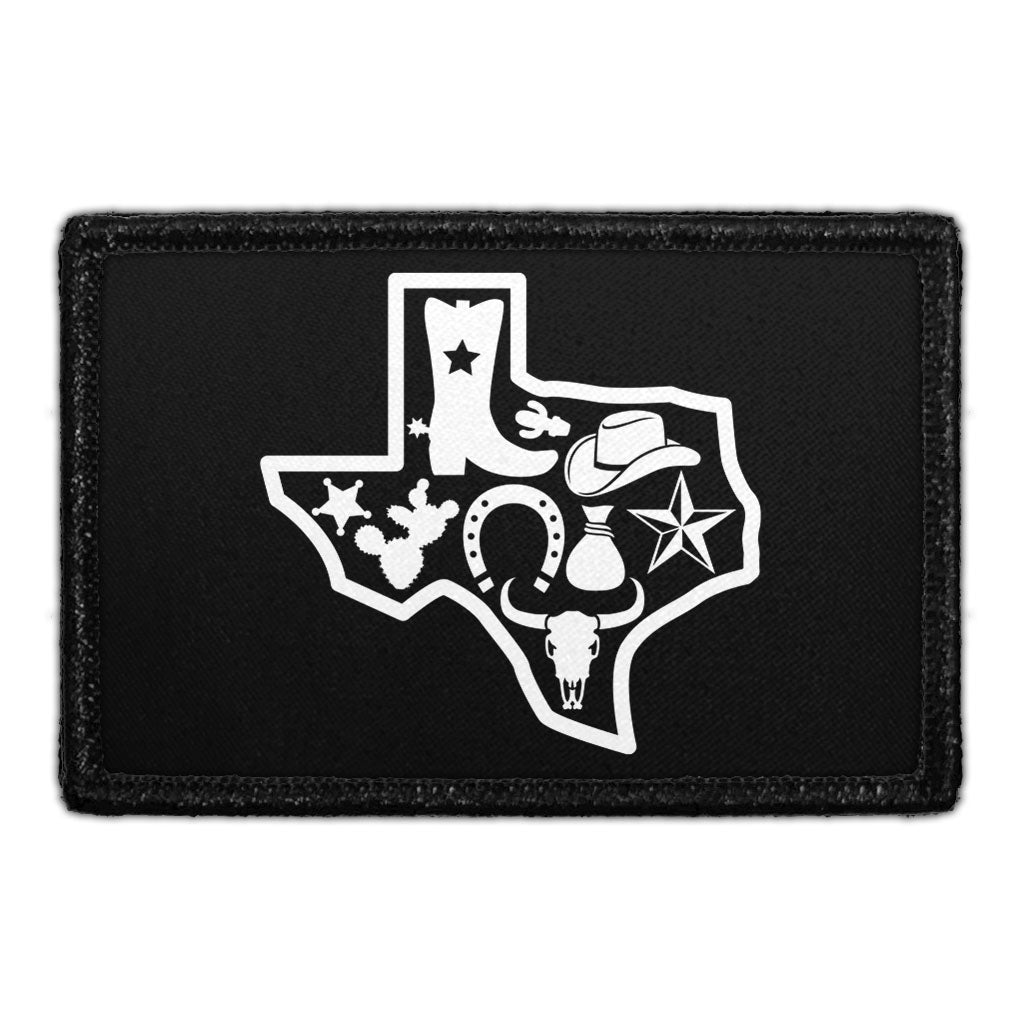 Texas Icons Map - Removable Patch