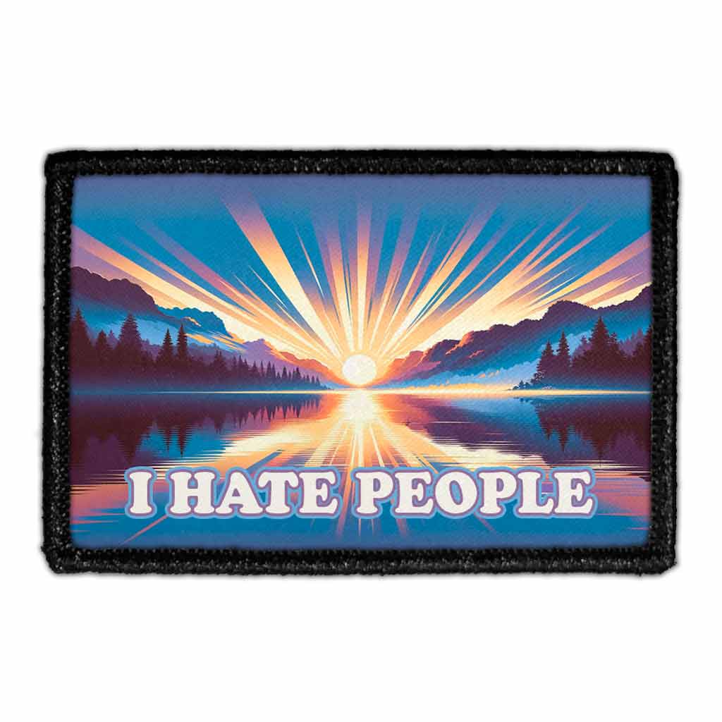 I Hate People - Lake Sunset - Removable Patch