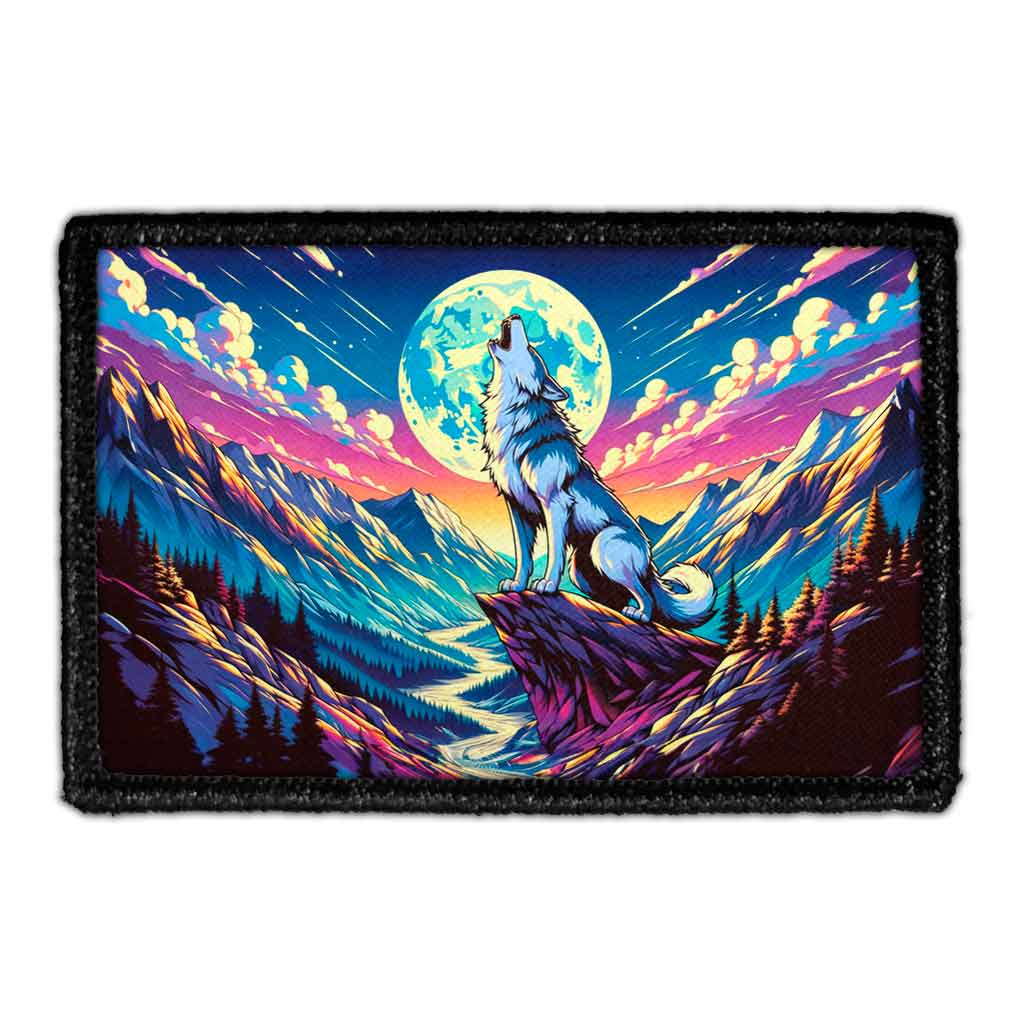 Mountain Wolf Howling At The Moon - Removable Patch