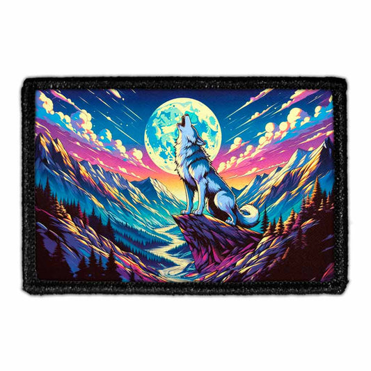 Mountain Wolf Howling At The Moon - Removable Patch