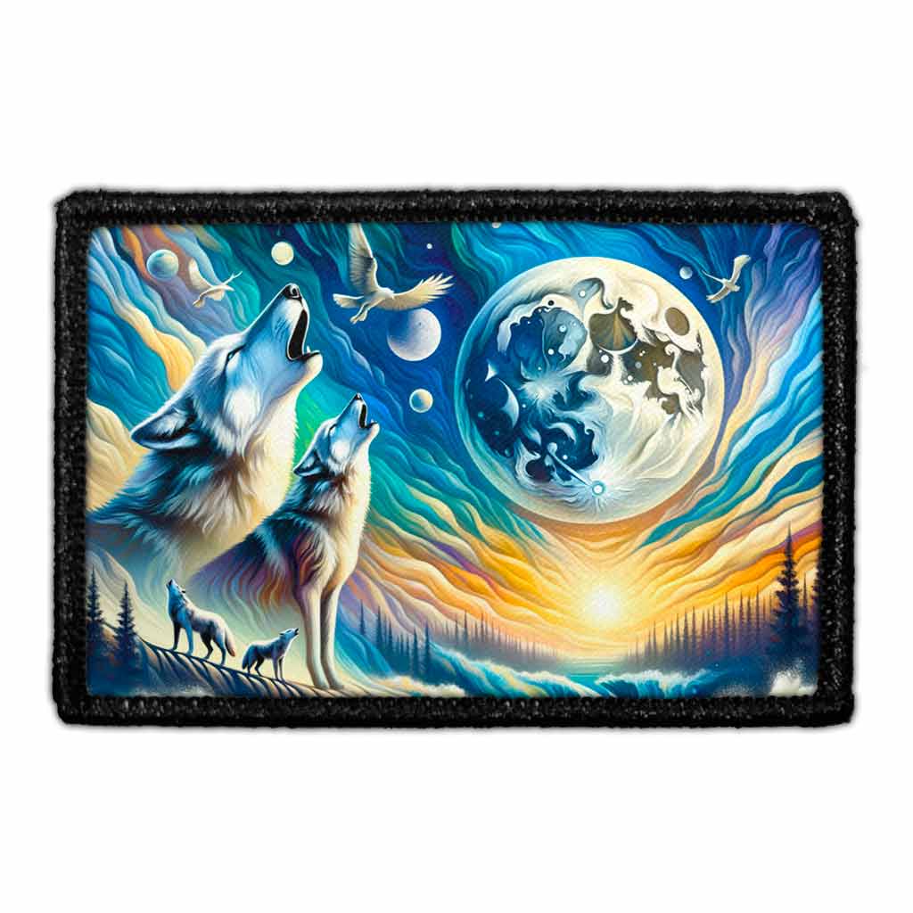 Wolves Howling At The Moon At Daybreak - Removable Patch
