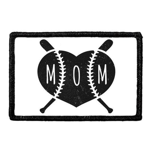 Baseball Mom - Black and White - Removable Patch