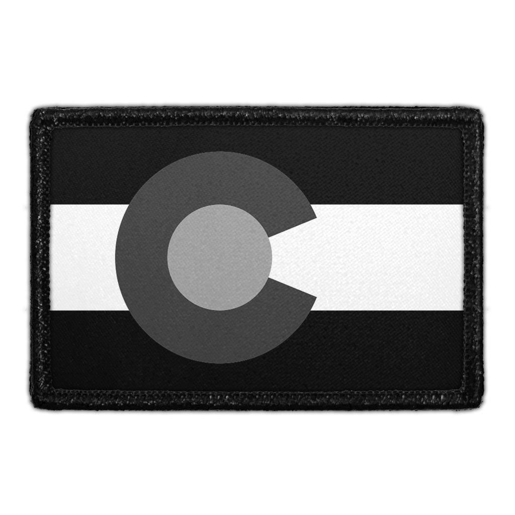 Colorado State Flag - Black and White - Removable Patch