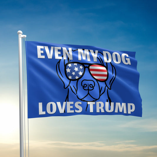 Even My Dog Loves Trump Flag - 2669