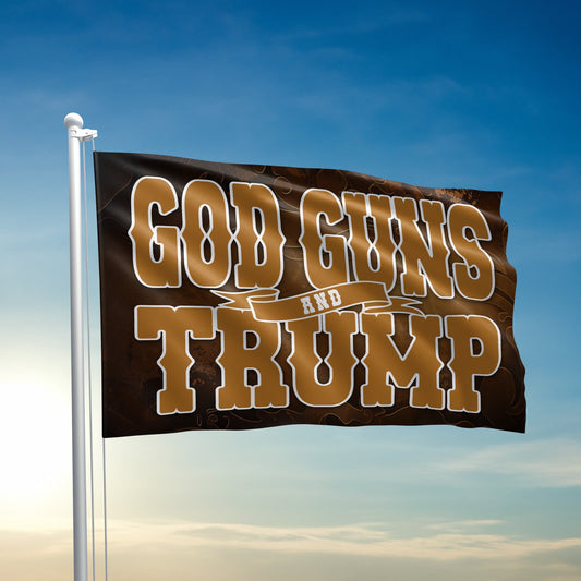 God Guns and Trump Western Flag - 2389