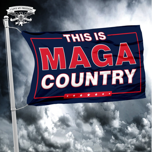 THIS IS MAGA COUNTRY FLAG BLUE
