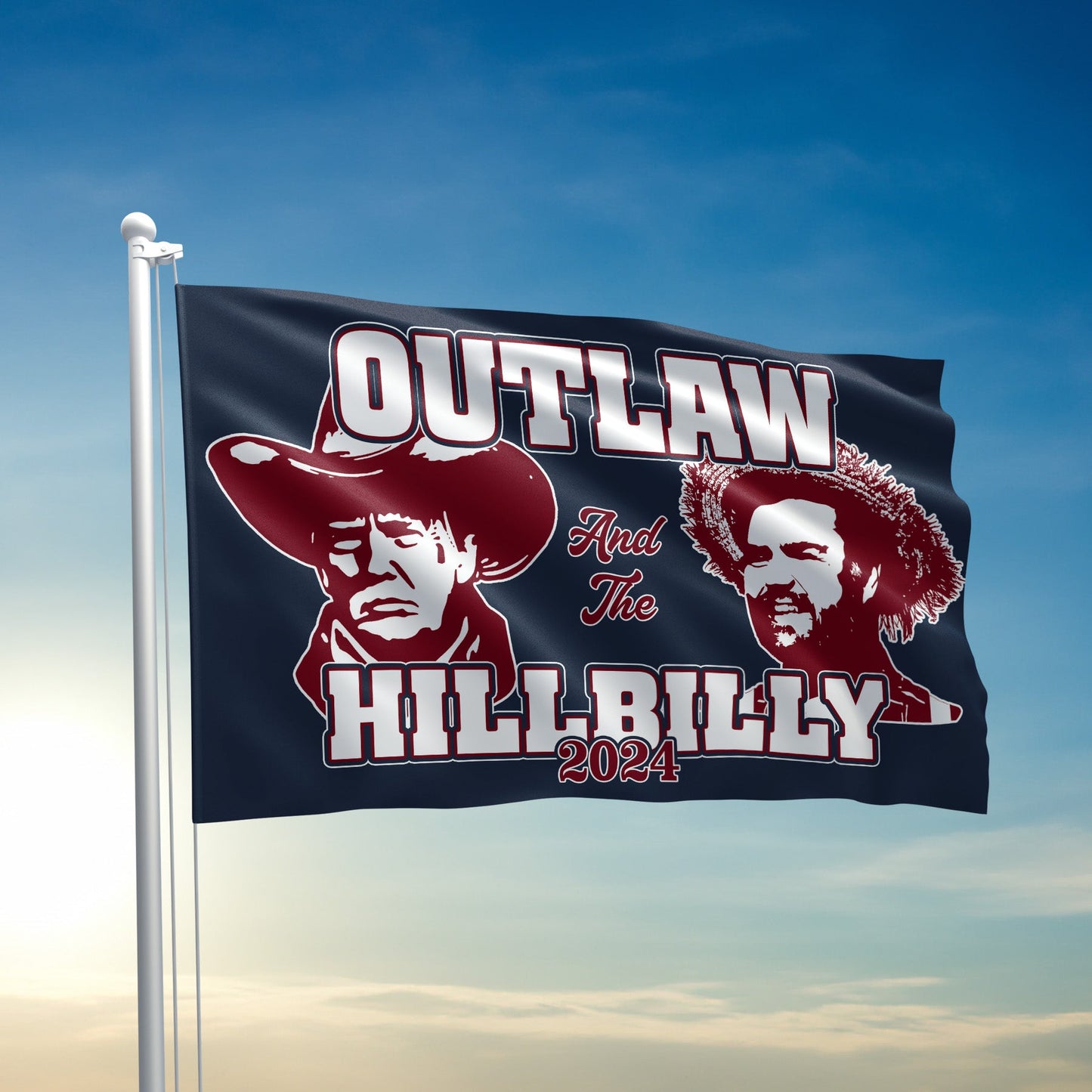 Outlaw and Hillbilly - Navy Flag - 2808