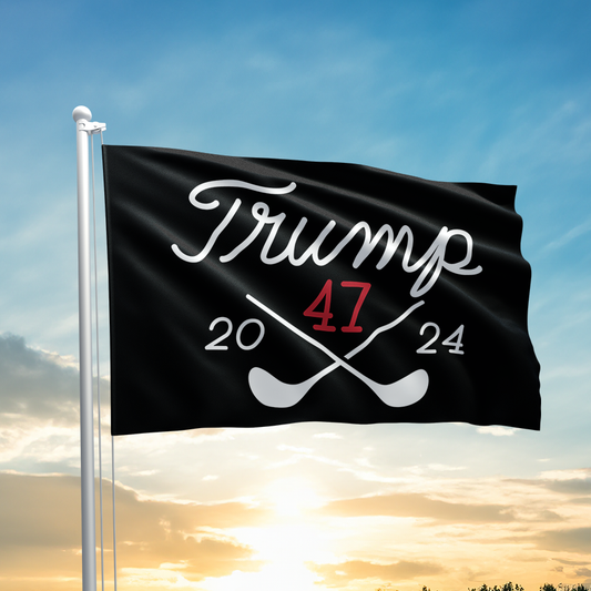 Trump 47 Black Golf Flag