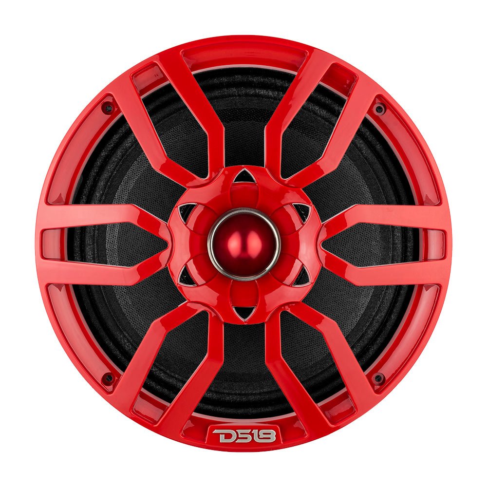 DS18 PRO-GTW10RD 10" Grill with Built-in 1.75" VC  Neodymium Bullet Tweeter and RGB Lights 500 Watts Red